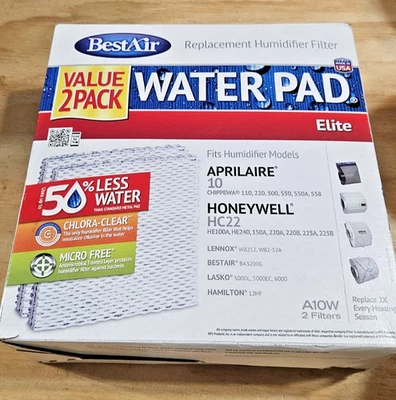 BestAir A10W Aprilaire 10 Mecha de Papel Almohadilla de Agua Paquete de 2 NUEVO Filtro Honeywell Foto 1 de 4
