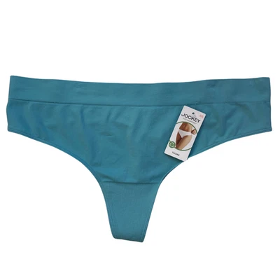 Женские эластичные трусики-стринги Jockey 3XL экологичный шов бесплатное нижнее белье цвета Aqua Blue - Изображение 1 из 4