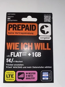 0175 SIM Karte von Congstar Im D-Netz 96-96-0-44 - Bild 1 von 2