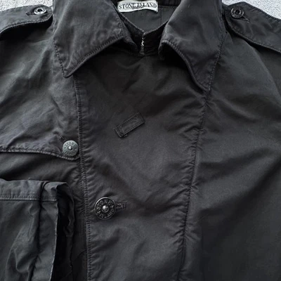 Stone Island Coat Mens XL Black Long Trench Jacket Funnel Collar 51154B49 - Image 1 of 4