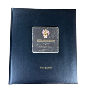 Weinkeller Journal - 10" x 11,5", Lackleder Hardcover mit Fliese Weinetikett - Bild 1 von 7