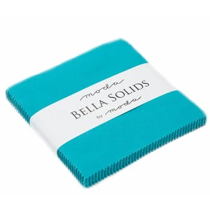 Bella Solids 5" Square Pack in Turquoise by Moda - Picture 1 of 1