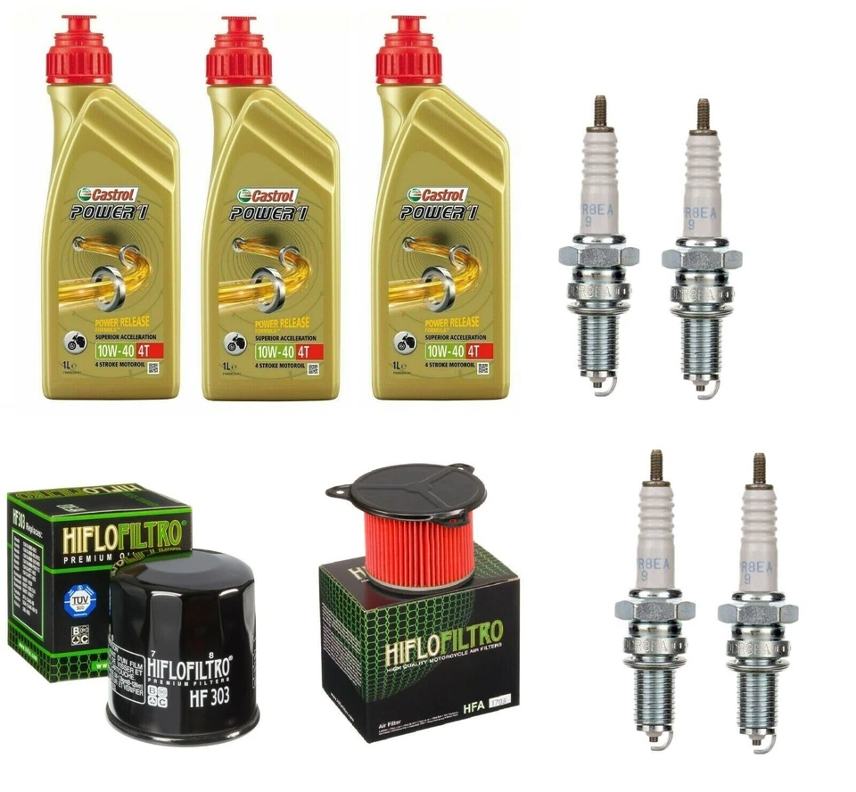 CASTROL/HIFLO/NGK TAGLIANDO HONDA XRV 650 AFRICA TWIN 88/89 CASTROL 10W40 FILTRO OLIO ARIA CANDELE