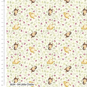 A Dog's Life Fabric 112cm wide 100% Cotton 3634-04 Little Chicks Lemon - Picture 1 of 1