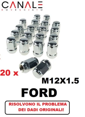 Dadi ruota Ford Fiesta Focus BMax  Kuga CMax Puma cerchi lega o ferro KIT 20 pz. - Immagine 1 di 4
