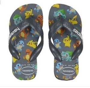Havaianas Flip Flops Kids 9C Pikachu Pokemon Flip Flop Shoes Sandals Blue A1 - Picture 1 of 7