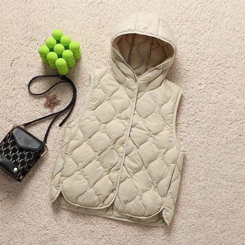OFF WHITE Giacche ultraleggere sottili con cappuccio donna slim fit senza maniche puffer coat nuovo