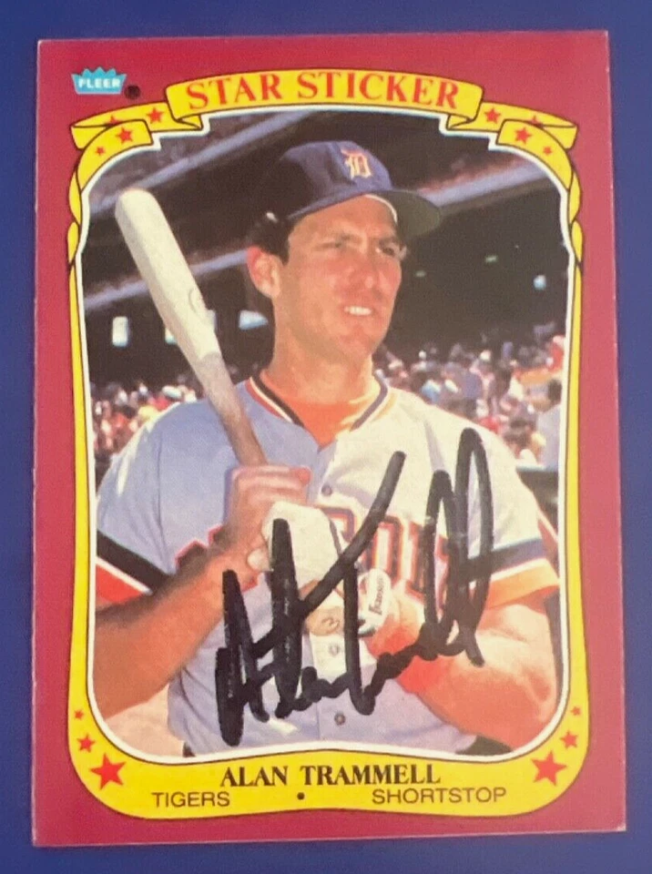 1986 Fleer Sticker Alan Trammell #121 Signed Baseball Card JSA COA AU74974 - Image 1 of 2