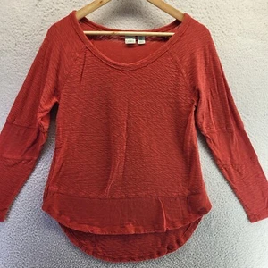 Lucy And Laurel Shirt Womens Medium Red Cotton Long Sleeve Pullover Tunic Ladies - Picture 1 of 16