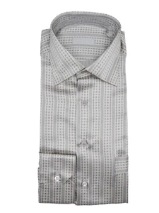 NEW STEFANO RICCI Dress EAGLE 100% SILK Shirt LOGO Size 15.75 Us 40 Uk ( XS194) - Picture 1 of 2