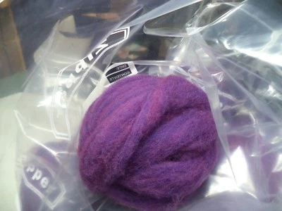 Purple - Hand-dyed Texel Wool Roving for Felt, Spin, Knit Crafts! - 8 oz bags - Image 1 of 4
