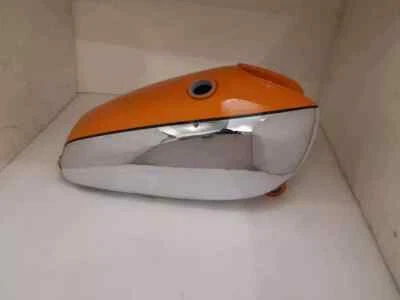 Yamaha XT TT 500 1977 1N5 tanque de gasolina naranja y cromo pintado acero Foto 1 de 4