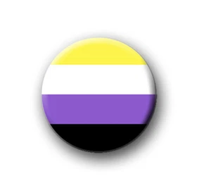 NO BINARIO / 1"" / 25 mm botón de pin / insignia / LGBT / lesbiana / gay / bi / trans - Imagen 1 de 2
