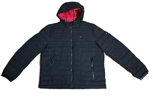 New Tommy Hilfiger The Flex Zip Up Jacket Mens Hooded Coat Black Large, $225 - Picture 1 of 10