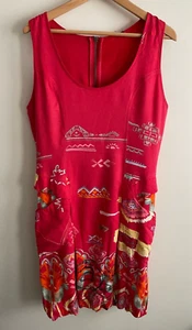 Desigual Cynthia Shift Dress Size S Bright Print Sleeveless Bubble Hem Pockets - Picture 1 of 9