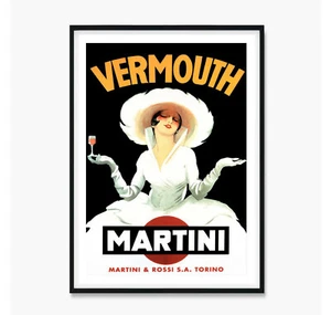 Vintage Vermouth Martini Poster, The Block, Vermouth Art Print Poster Canvas - Picture 1 of 8