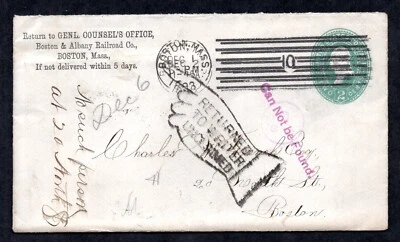 US 1898 "RETURN TO WRITER UNCLAIMED" FROM THE ALBANY RAILROAD CO. COUNSEL - Image 1 of 3