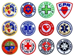Erste Hilfe Patches HLW, AED, EMC, EMS, EMT Medic Patch (3 Zoll) Bügelbild/Au... - Bild 1 von 31