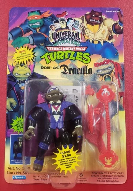 Playmates Toys Ninja Turtles Don as Dracula Universal Monsters 1993 Playmates Figure
