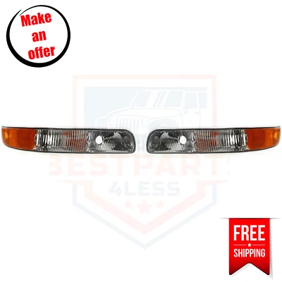 Parking Light Set of 2 Right Left for 1999-2002 Chevrolet Silverado 1500 & 2500 - Image 1 of 4