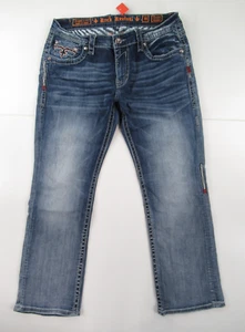 ROCK REVIVAL MEN'S DESTIN STRAIGHT JEANS TAG SIZE 38 #G460 - Picture 1 of 7