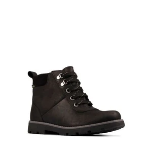 Clarks Heath Go GTX Boys Black Leather Ankle Boots UK Size 8 - 11 1/2G - Picture 1 of 4