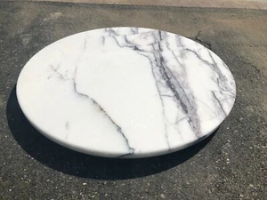 runde Tischplatte Marmor weiss Marmorplatte Couchtischplatte Esstischplatte 120 - Bild 1 von 9