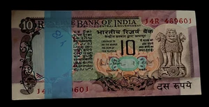India 10 RUPEES P-81h 1985-90 x 100 Pcs Lot BUNDLE Deer Peacock UNC Indian NOTE - Picture 1 of 5
