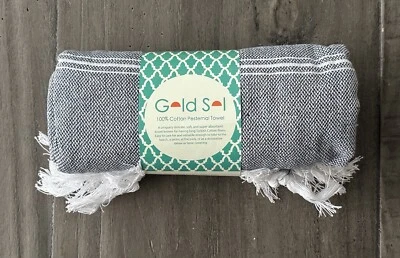 Toalla turca Gold Sol 100 % algodón pestemal gris - tamaño 73” largo x 33” ancho Foto 1 de 4