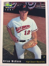 1991 High Desert Mavericks-Classic BEST Minor Lg Baseball Card-Brian McKeon