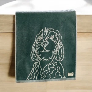 SIGUIENTE Juego de toallas de baño y mano verde 'Charlie Cockapoo' 100 % mejor algodón nuevo con etiquetas - Imagen 1 de 4