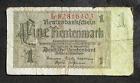 OLD BANK NOTE OF THIRD REICH GERMANY 1 RENTENMARK 1937 NO. L*82816403