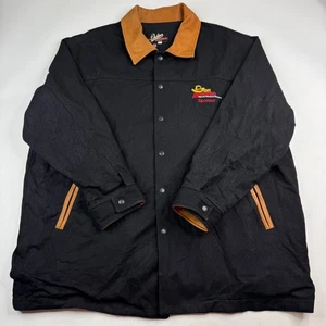 Dehen 1920 Mens XL Black San Antonio Texas Rodeo Sponsor Wool Leather Jacket - Picture 1 of 11