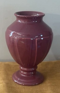 Vintage 80s 90s Haeger #935 Pedestal Pottery Vase Dark Mauve Burgandy 10in - Picture 1 of 4