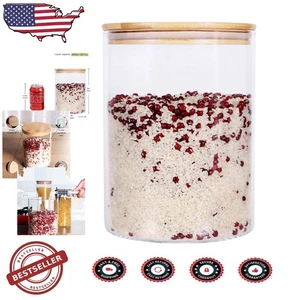 Dishwasher Safe 100oz Glass Food Container Airtight Bamboo Lid BPA-Free - Picture 1 of 9