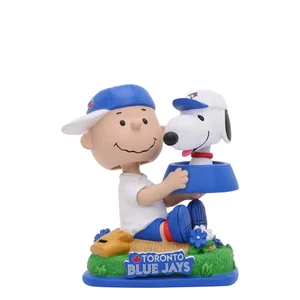 Charlie Brown & Snoopy Toronto Blue Jays Peanuts Dual Mini Bighead Bobblehead - Picture 1 of 1