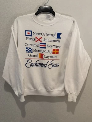 Sudadera Blanca De Colección Crucero Mares Encantados Hanes Talla L Puertos del Caribe Foto 1 de 4