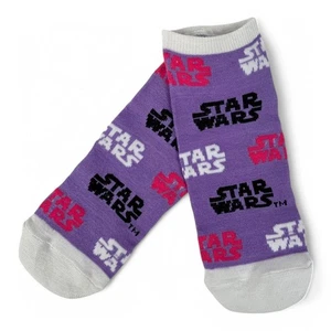 Star Wars Logo No Show Novelty Socks Mandalorian Womens One Size - Picture 1 of 3