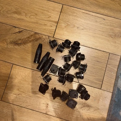 Prise XLR 22 x 3 broches mâle femelle montage sur panneau châssis prise micro jack connecteur - Photo 1/4