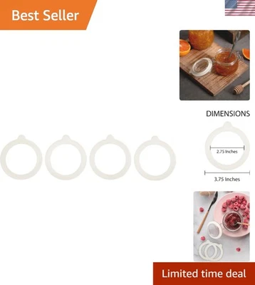 Juntas de enlatado de silicona reutilizables, grado europeo - paquete de 4 para una verdadera conservación Foto 1 de 4