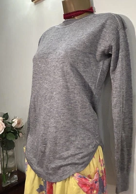 NEXT Jumper Womens 18 Grey Blue Merino Wool Extra Fine Knit Capsule Casual - Image 1 of 4