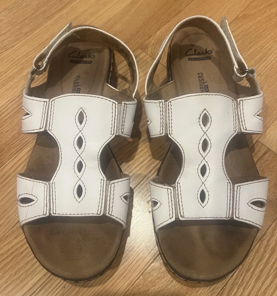 Женские сандалии-слинги Clarks Collection Leisa Lakelyn белая кожа размер 6,5 М - Изображение 1 из 4