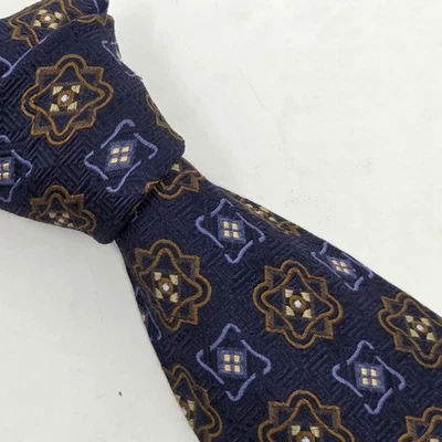 Corbata de seda Robert Talbott Best in Class Nordstrom geométrica azul dorado AOP EE. UU. Foto 1 de 4