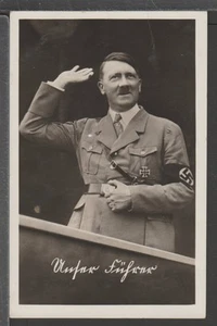 ✔️ GERMANY 3. Reich WWII VERY RARE POSTCARD HITLER SIGNATURE - Imagen 1 de 2
