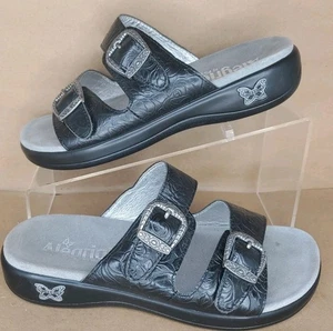 Alegria Jad 871 Black Leather Slide Sandal Women's Size 38 US 7.5/8 - Picture 1 of 6