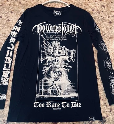 Unisex XL Killstar Rare To Die Graphic Tee High Quality Print Goth Punk Skull - Image 1 of 4