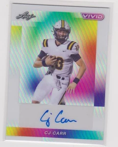 2024 Leaf Vivid White Prismatic Auto CJ Carr #1/6 Notre Dame Fighting Irish - Picture 1 of 2