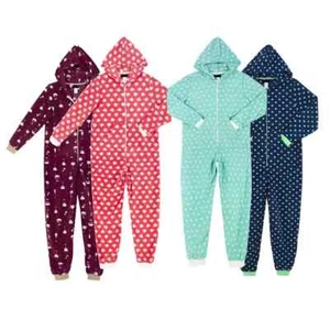 Para mujeres Cálido Mono con Capucha Adulto Estampado con Cremallera 1 Mono Pijama de Vellón Cepillado - Imagen 1 de 42