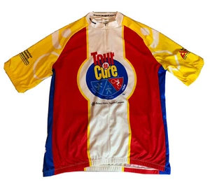 Sugoi Vintage Tour De Cure Bike Bicycle Racing Jersey Yellow Size XXL￼ - Picture 1 of 10