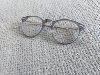 Armações de óculos redondas MATSUDA modelo M2026 azul trans prata escovada 45-22 - Imagem 1 de 4